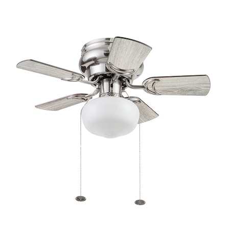 Prominence Home Hero, 28 in. Ceiling Fan with Light, Brushed Nickel 51656-40